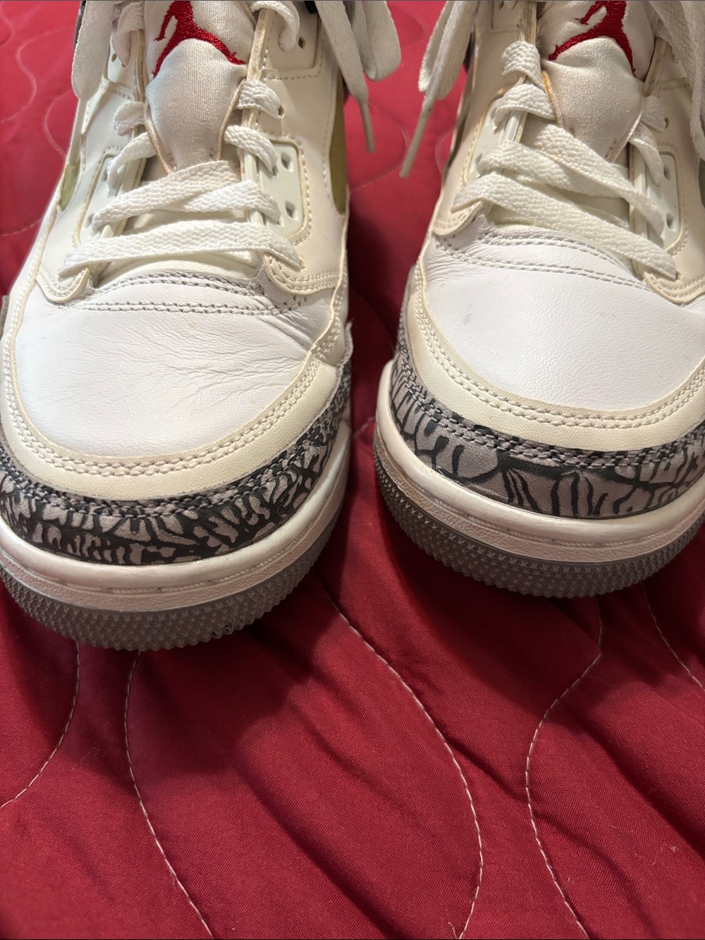 Spizikes Jordan Retro High-Top Sneakers in White, Red and Black and grey - Picture 5 of 7